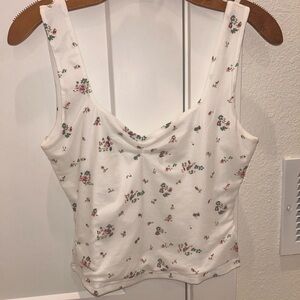 Floral Print Women's Top - White